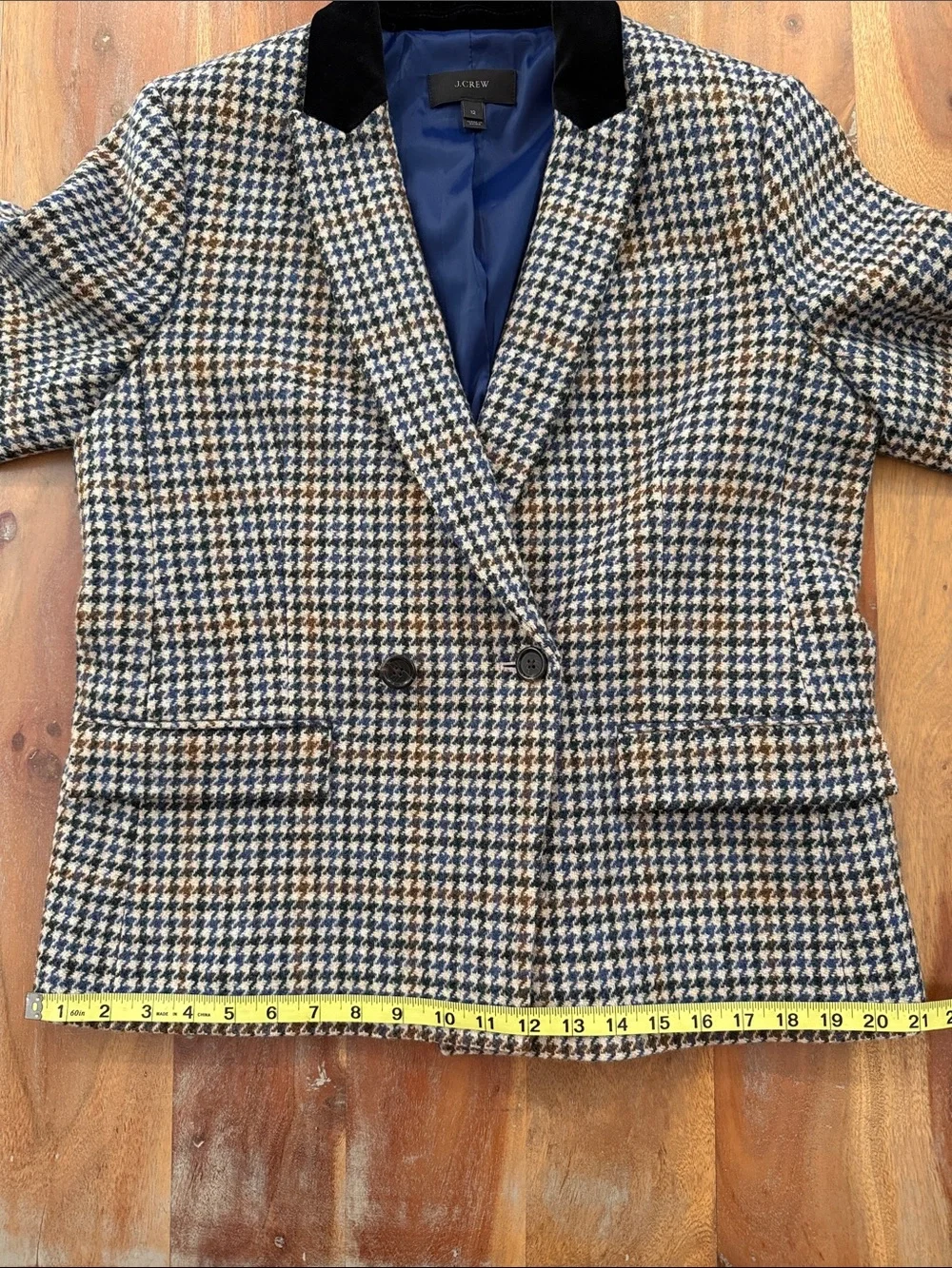 J.Crew Houndstooth Dover Blazer size 12 NWOT